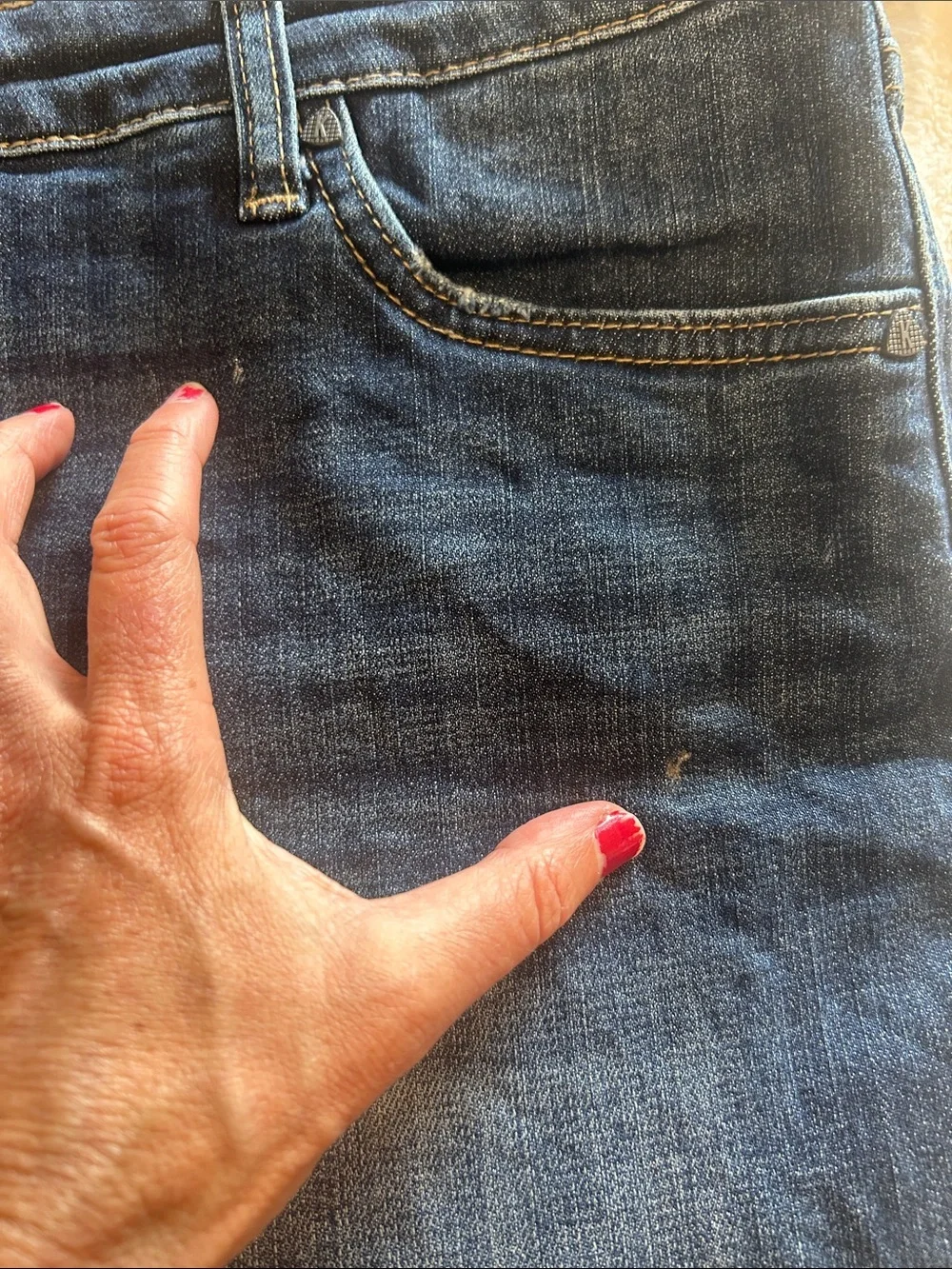 Kut from the Kloth Mid-Rise Dark Blue Gidget Fray Denim Shorts